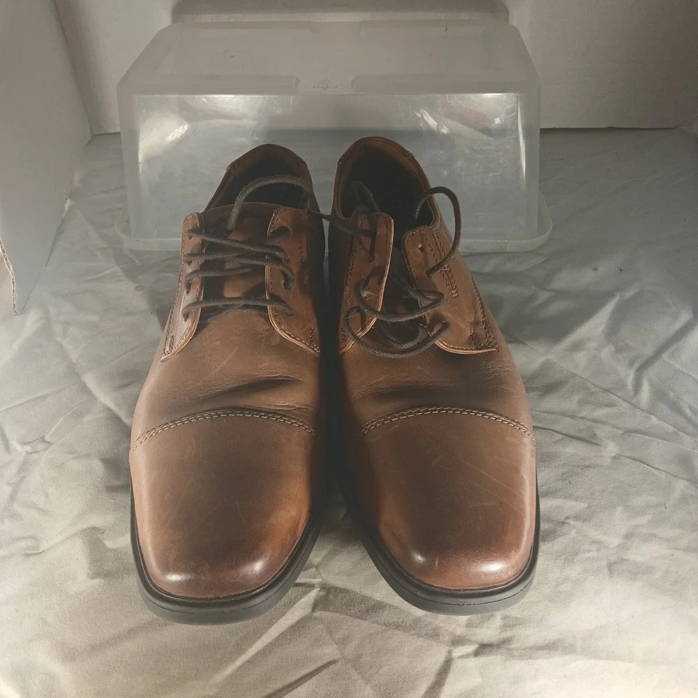 Clarks Oxford Shoes‎ 9 Tan Leather Cap Toe Ultimate Comfort Business Dress